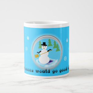 Mugg - Snögubbe i snö. Jumbo Mugg