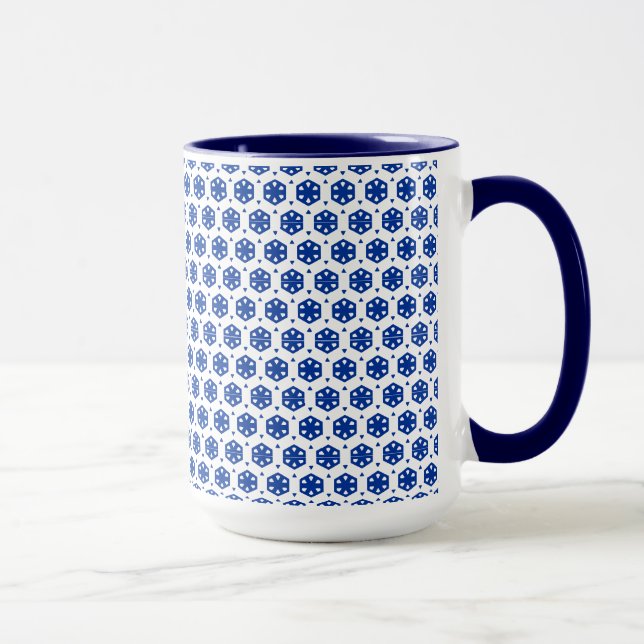 Mugg - Stiliserade blommor i rader (mörkt centrum) (Höger)
