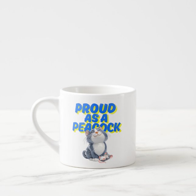 Mugg Stolt Tecknad Katt och Mus Espressomugg (Vänster)