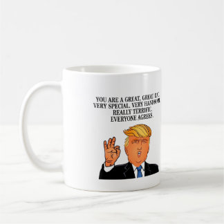 Mugg stor Gr för Donald Trump lycklig fars