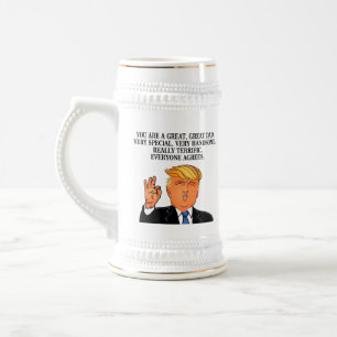 Mugg stor Gr för Donald Trump lycklig fars