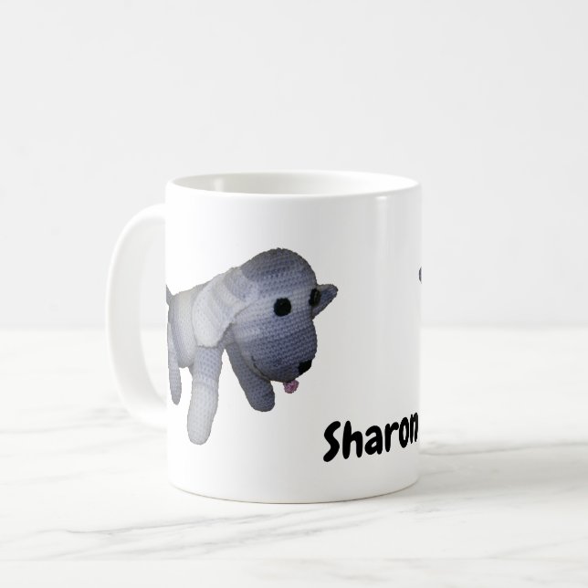 Mugg - Stripe Hund Doll med Namn (Framsida vänster)