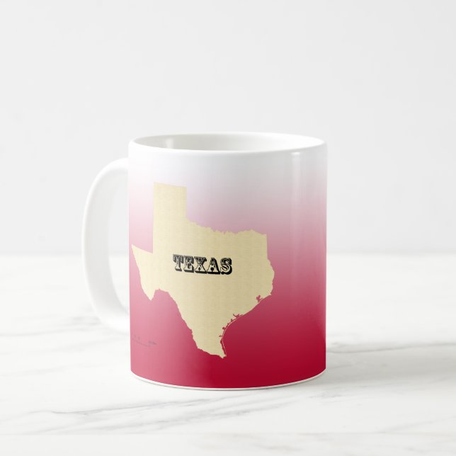 Mugg - Texas State Karta med City (Framsida vänster)