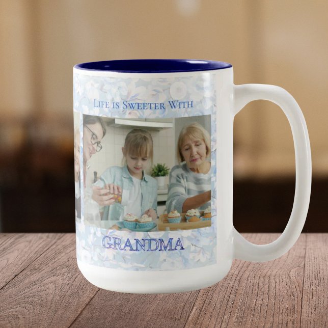 Mugg till mormor Blommig julpresent (Skapare uppladdad)