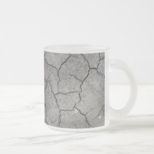 Mugg: Torr sprickad Grått Soil Clay. Frostat avsl Frostad Glasmugg