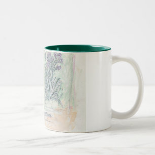 mugg - två tonar det botaniska trycket