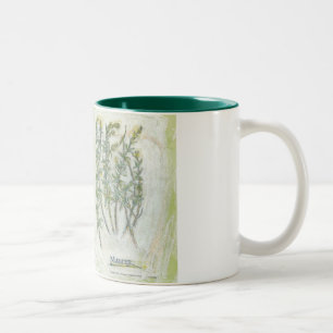 mugg - två tonar det botaniska trycket