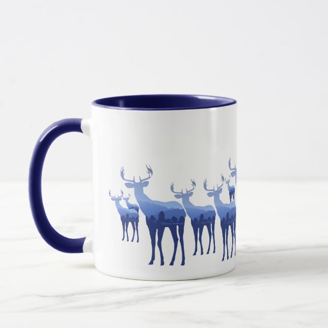 Mugg-Two Tone Blue Hjort/Elk Mugg (Vänster)