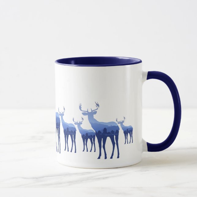 Mugg-Two Tone Blue Hjort/Elk Mugg (Höger)