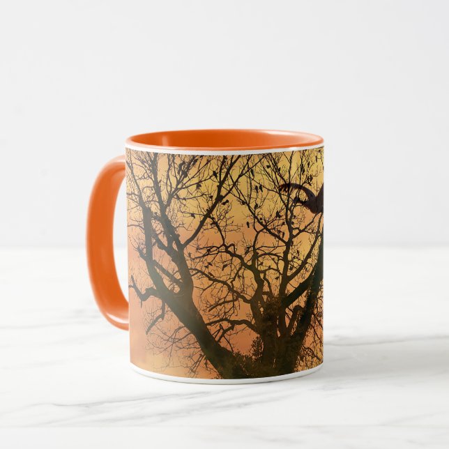 Mugg twsted Autumn Träd vid solnedgång (Framsida vänster)