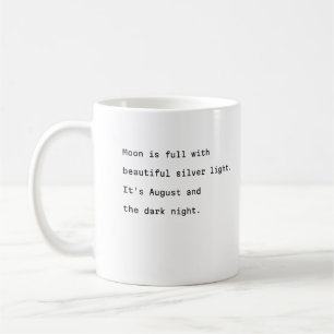 mugg--typografi, poetisk fullt måne kaffemugg