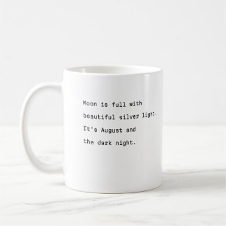 mugg--typografi, poetisk fullt måne kaffemugg
