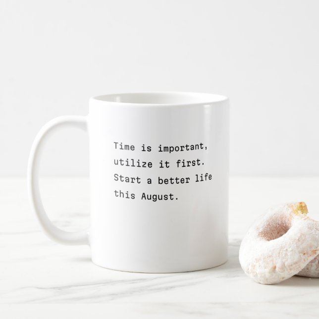 mugg-typografipoetik av tidsimp. kaffemugg (Med munk)