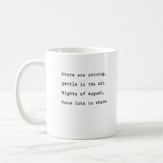 mugg-typografitiska poetiska skuggstjärnor kaffemugg