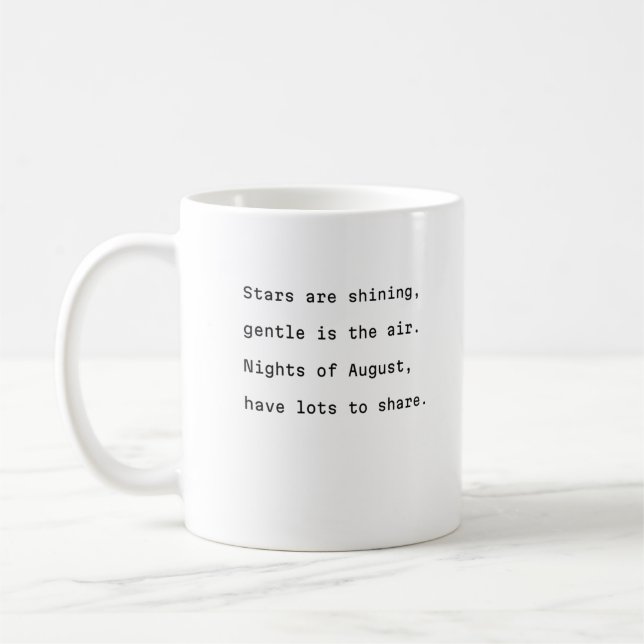 mugg-typografitiska poetiska skuggstjärnor kaffemugg (Vänster)