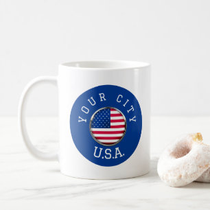 Mugg - USA-Personligen - lägg till din stad Namn