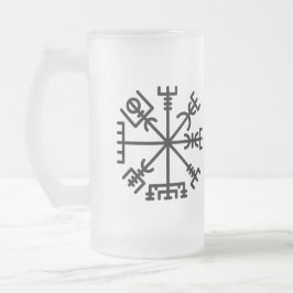 Mugg, Valhalla Oliver, frosted Glass | Vegvisir Frostat Ölglas