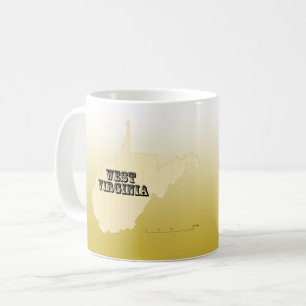 Mugg - Väster Virginia State Karta med City