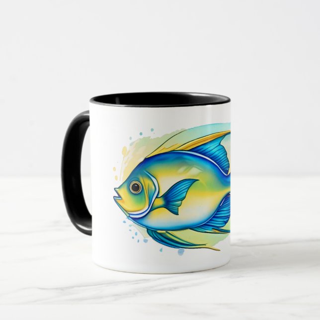 Mugg - Vattenfärgsserie: Angelfish (Framsida vänster)