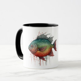 Mugg - Vattenfärgsserie: Piranha