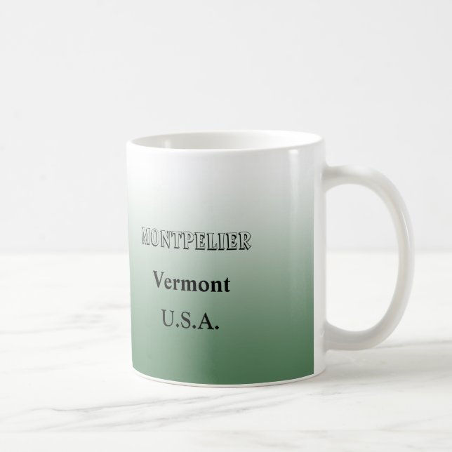 Mugg - Vermont State Karta med City (Höger)