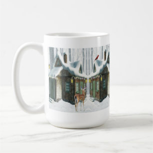 Mugg-Vinter stuga med hjort Kaffemugg