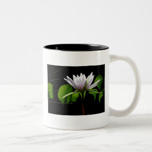 Mugg, vit Vatten Lily med ljus Två-Tonad Mugg