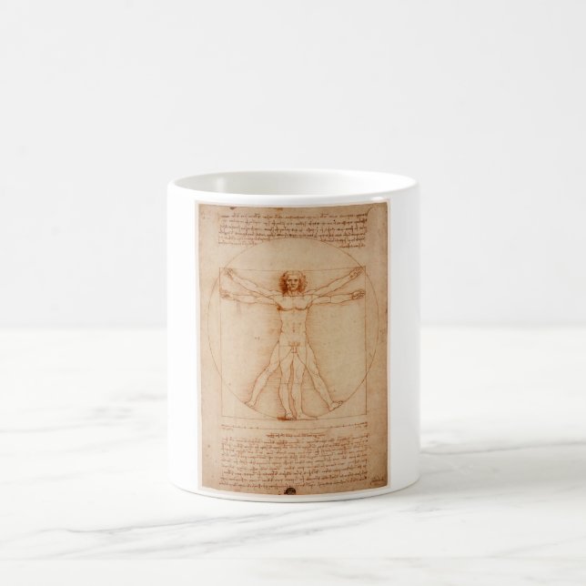 Mugg Vitruvian Man av Leonardo da Vinci (Center)