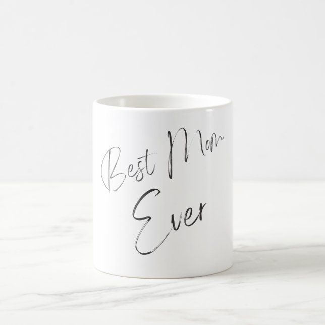 Mugg White Simple Calligraphy Best Mamma någonsin (Center)