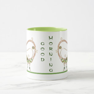Mugg - Wire Bird med Grönt Stones
