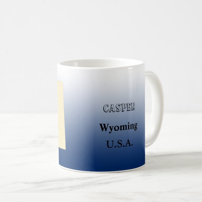 Mugg - Wyoming State Karta med City (Framsida höger)