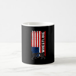 Muggamerikan som brottas trevlig design kaffemugg