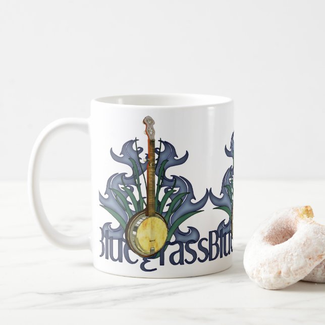 Muggar för blågräsBanjodesign (Med munk)