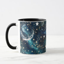 Muggar – Isblå Celestiala Månfaser Lyxig Kaffe
