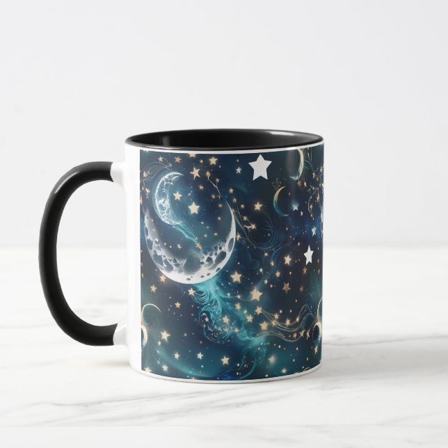Muggar – Isblå Celestiala Månfaser Lyxig Kaffe (Vänster)