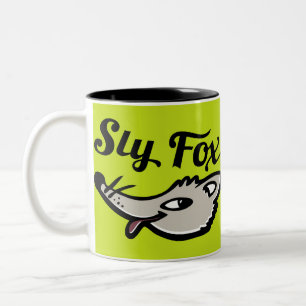 Muggblått/svart för Sly räv grafiska Två-Tonad Mugg