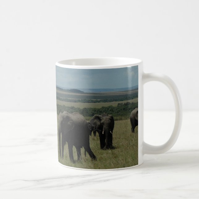 Muggelefantflock Maasai Mara, Kenya Kaffemugg (Höger)