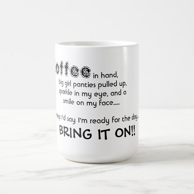 Muggen/citationstecknet "kommer med det på ", kaffemugg (Center)