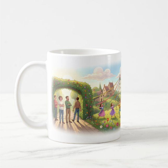 Muggen för festlig Maypoleängs firande Kaffemugg (Vänster)