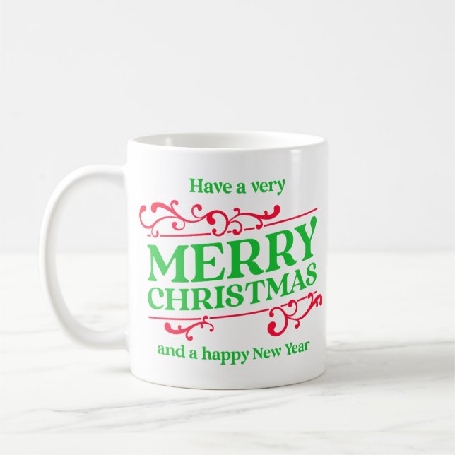 Muggen för firande av God Jul & Gott Nytt År Kaffemugg (Vänster)