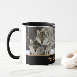 Muggen för Yellowstone vargkaffe Två-Tonar Mugg