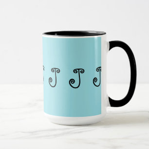 Muggen kaffe, tea, turkos, svart, märka med sina mugg