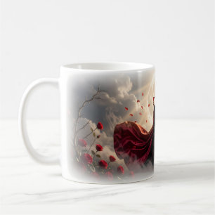 Muggen Månsken Vin och Rosor Gotisk Drottning Kaffemugg