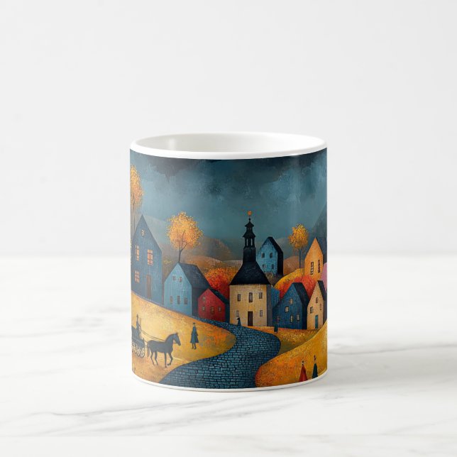 Muggen med landskapet kaffemugg (Center)