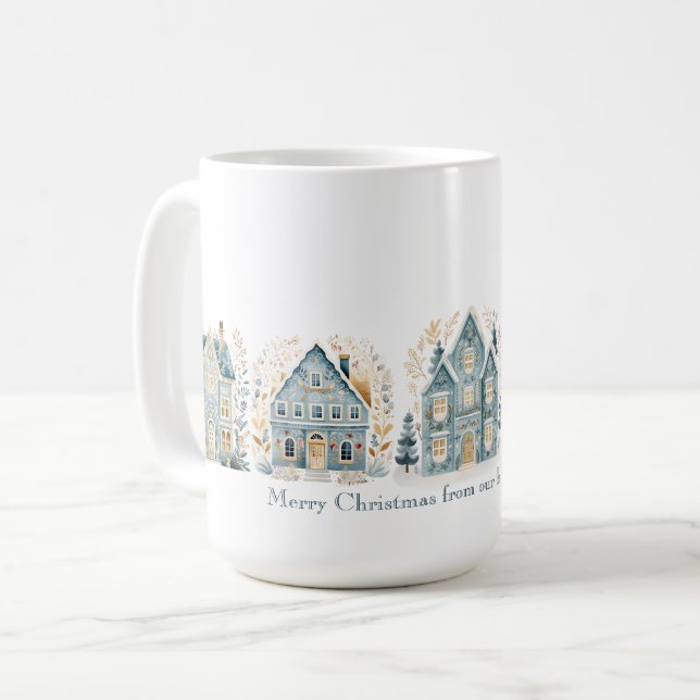 Muggen Mysiga Folkkonst Julhus Kaffemugg (Framsida vänster)