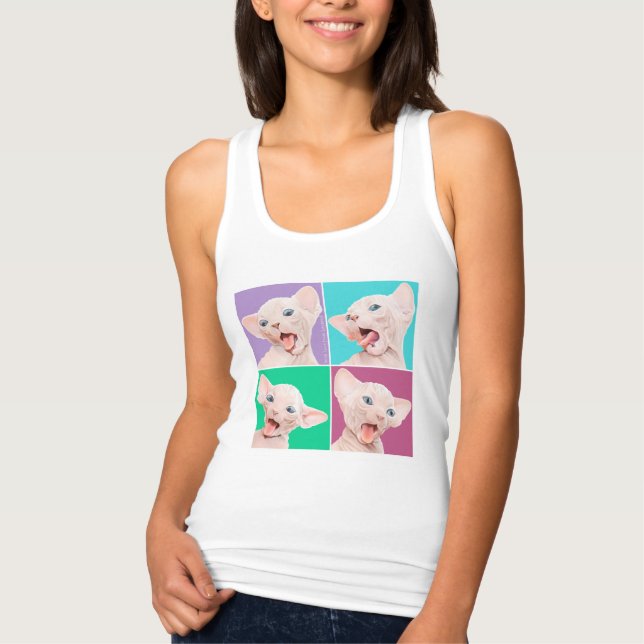 Mugger Sphynx cat Linne Med Racerback (Framsida)