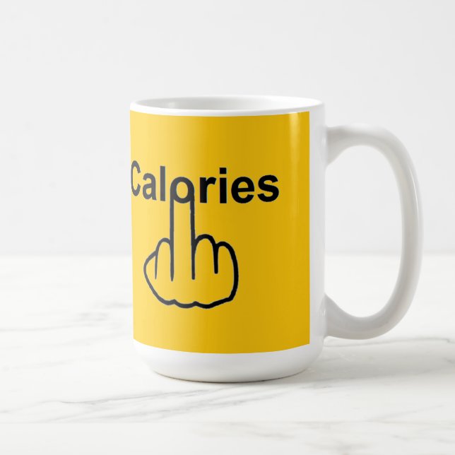 Muggfågel som bläddrar kalorier kaffemugg (Höger)