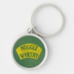 MUGGLE WORTHY™ RUND SILVERFÄRGAD NYCKELRING