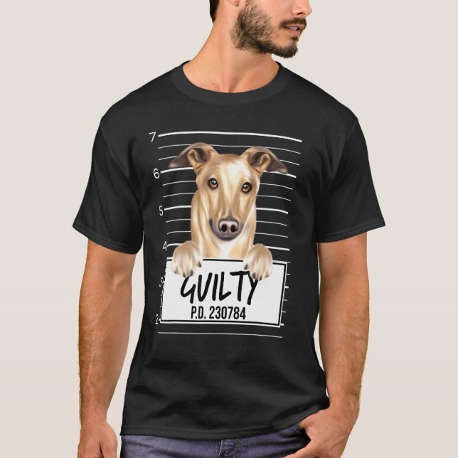 Muggshot Greyhound Skyldig Hund T Shirt (Framsida)