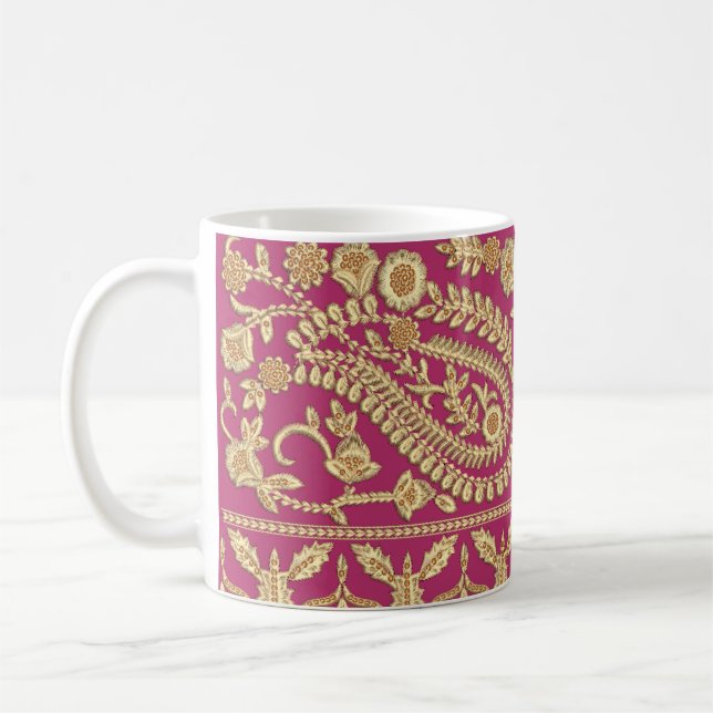 Mughal Art work. indian Traditional antique guld b Kaffemugg (Vänster)